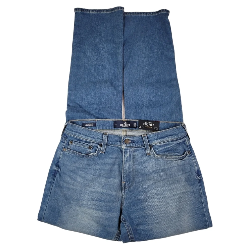 **NWT** Hollister EPIC Flex‎ Medium Wash Slim Straight Jeans